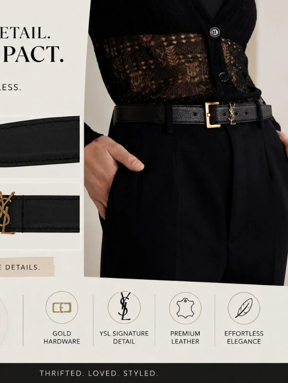 black belt with gold Hardware size 6-8